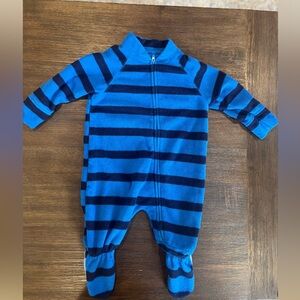 L.L. Bean Navy and Royal Blue Boys’ Fleece Footie | Size: 3-6 Months